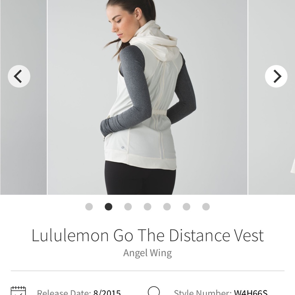 lululemon athletica Angel Wing Sleeveless Vest in Ivory with Orange Trim